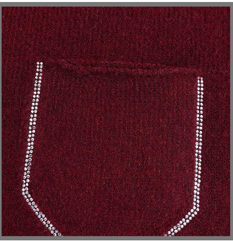 Plus Size Mid-Aged Women's Fashionable Tummy-Concealing Wool Sweater - Autumn/Winter 2025 Collection
