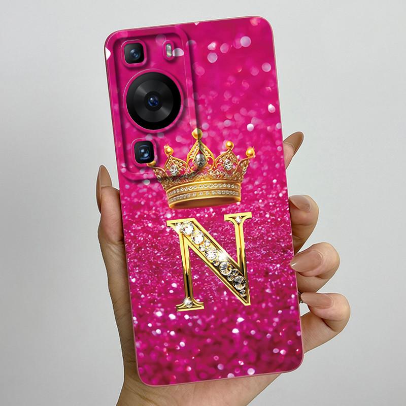 For Huawei P60 / P60 Pro / P60 Art Crown Letter Couple Phone Case HuaweiP60 P60Pro P60Art Soft Silicone TPU Protective Casing