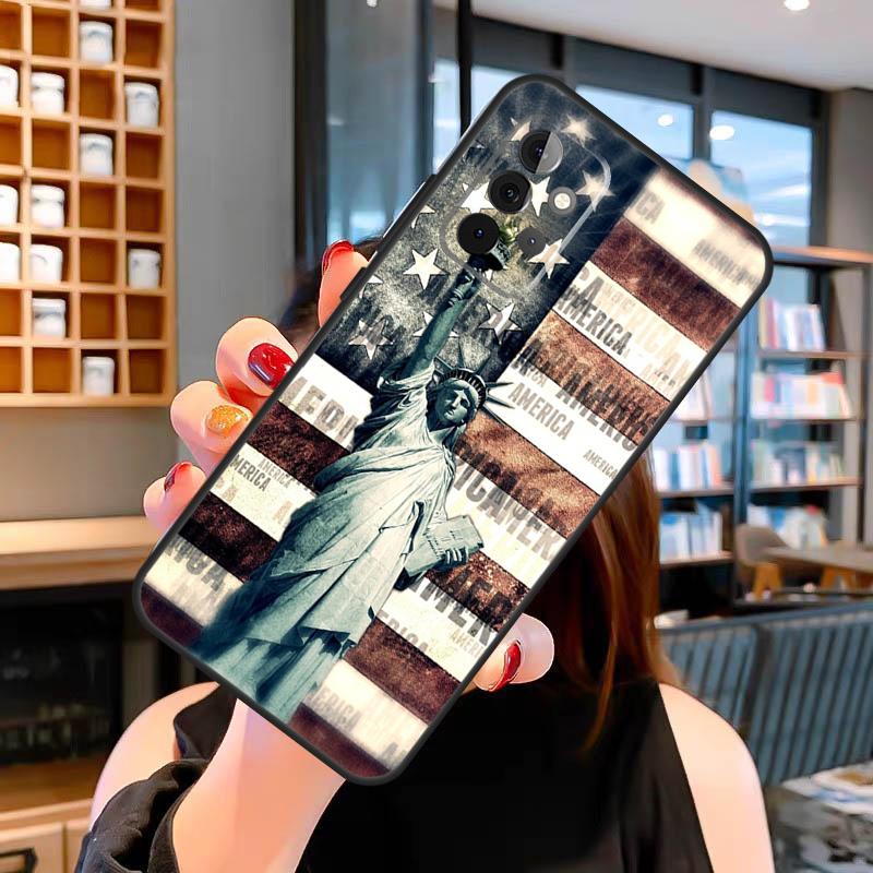 Amerikanische Flagge Freiheitsstatue Hülle Für Samsung Galaxy A33 A06 A05 A16 A26 A36 A56 A32 A52 A15 A53 A13 A34 A54 A14 A35 A55