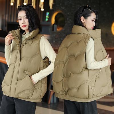 Large Size Women's Vest Autumn and Winter New Down Cotton-padded Coat 0kg Top Fat Sister Loose Coat Vest