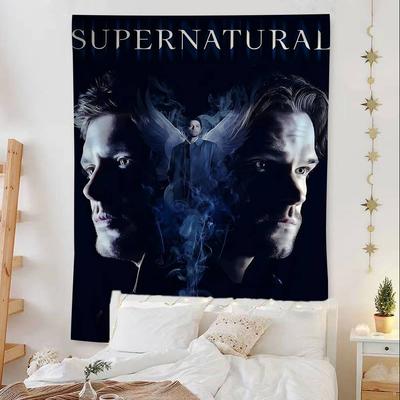 Supernatural TV Series Anime Tapestry Hanging Tarot Hippie Wall Rugs Dorm Wall Hanging Sheets