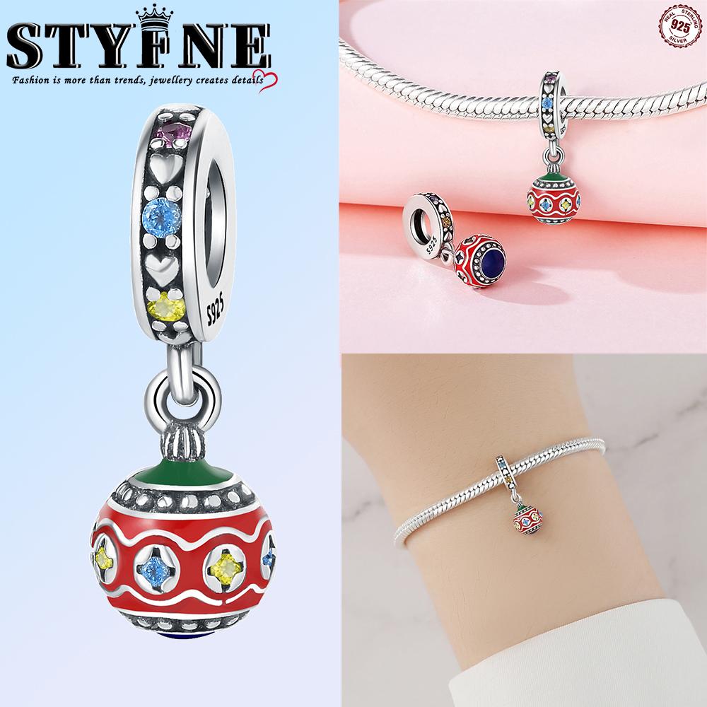 Copper Snowflake Christmas Tree Bell Garland Charms Beads Brand Bracelet Exquisite Diy Jewelry Making Women'S Gift