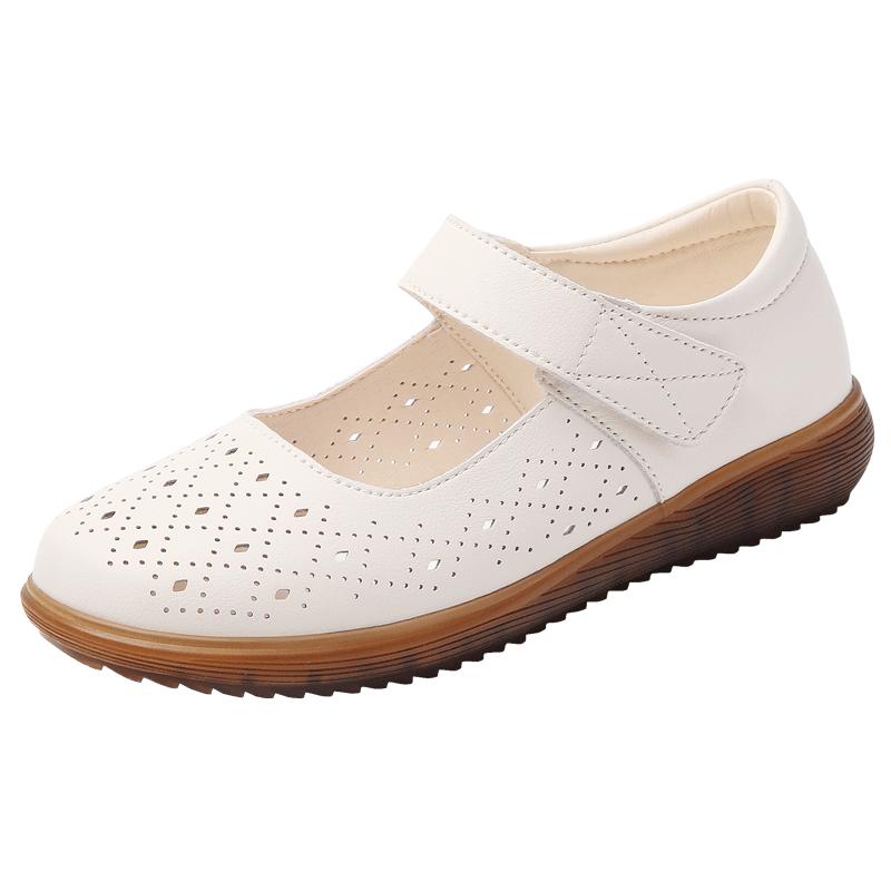 Mocasines de verano de piel auténtica, zapatos casuales para mujer, mocasines suaves con punta puntiaguda, calzado para mujer, zapatos planos para mujer, color blanco