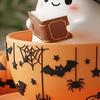 Halloween Ghost Teacup Figurine Witch Hat Reading Ghost Statue Resin Sculpture Home Office Holiday Party Desktop Decoration Ornament