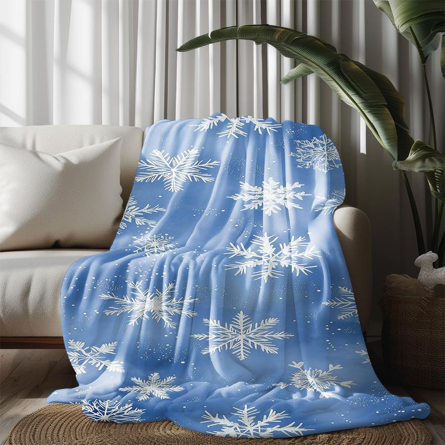 Snowflake Pattern Blanket Microfiber Flannel Cover Blanket Bedroom Living Room Sofa Soft And Comfortable Home Decoration