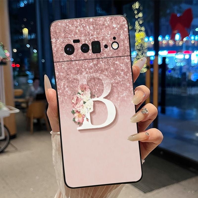 

Initial Letter Pattern Phone Case For Google Pixel 6 Pro Soft Silicone Black Case Jelly Color Simple Anti-scratch Shell Google Pixel 6 Pro