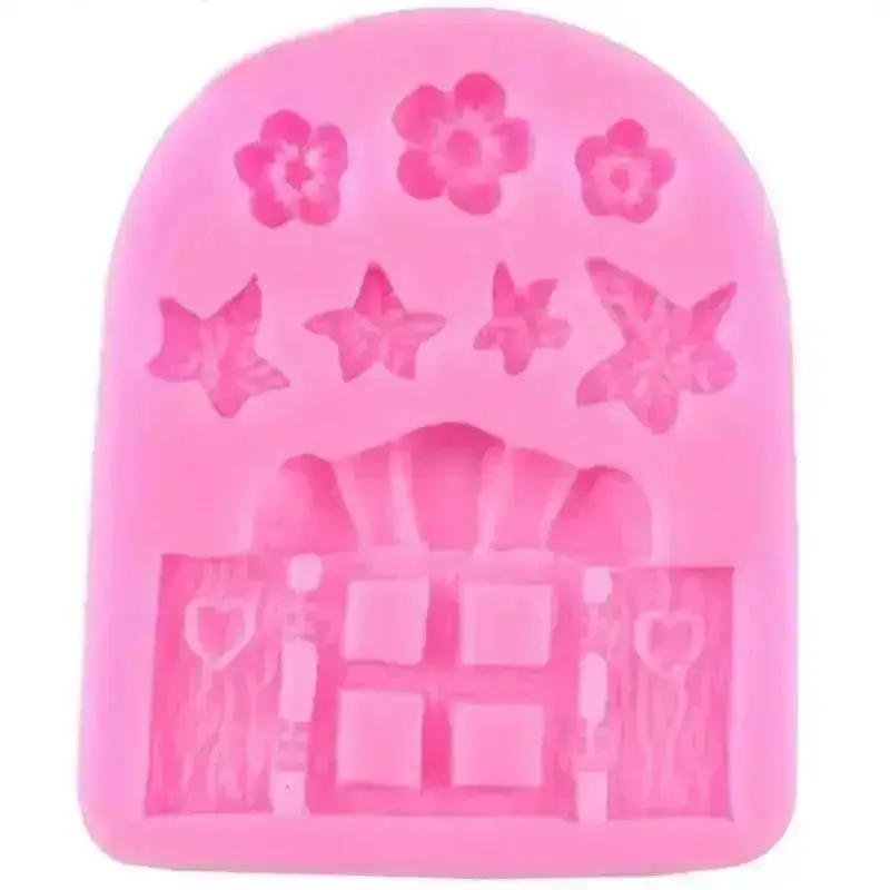 Creative Styling Handmade Mold Fairy Door Combination Snail Mushroom Sugar Cake Silicone Decoration Accessories Cake Tools