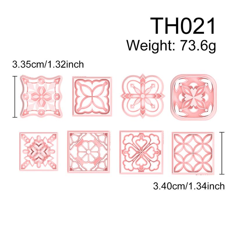 [Y]1PC Oriental Floral Clay Cutters Geometric Tile Pattern Molds For Polymer Earring And Jewelry DIY