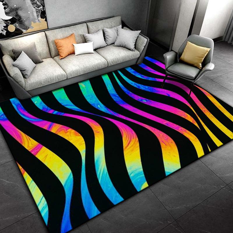 Black White Print Zebra Pattern Area Rug Large,Carpet Rug for Living Room Bedroom Kitchen Doormat Decoration,Non-slip Floor Rug