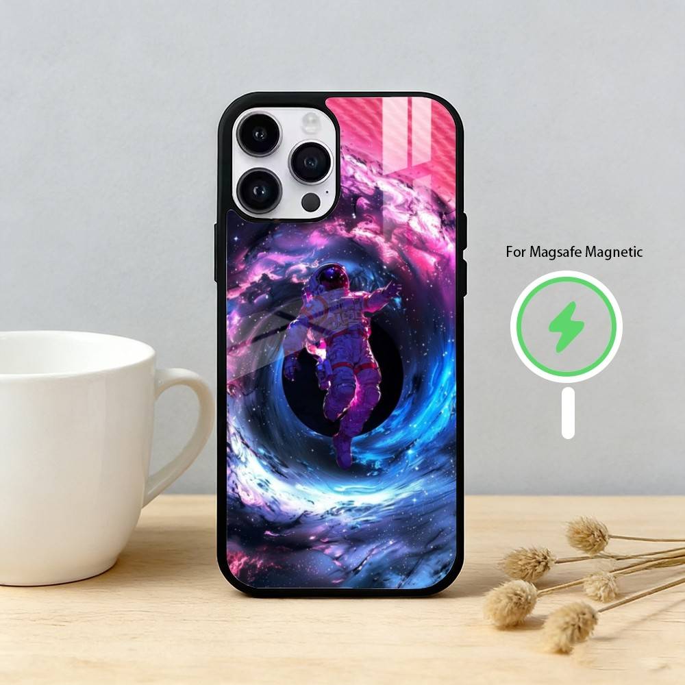 Lovely A-Astronaut Phone Case For iPhone 17/16/15/14/13/12/Plus/Pro/Max for Magnetic Wireless Charging iPhone12PROMAX