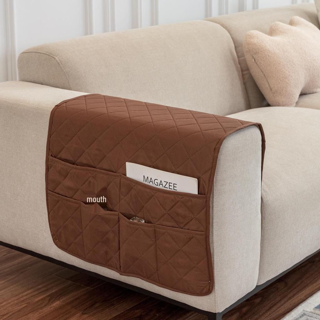 Multifunctional Sofa Armrest Organizer with Storage Pockets for Magazines and Remotes