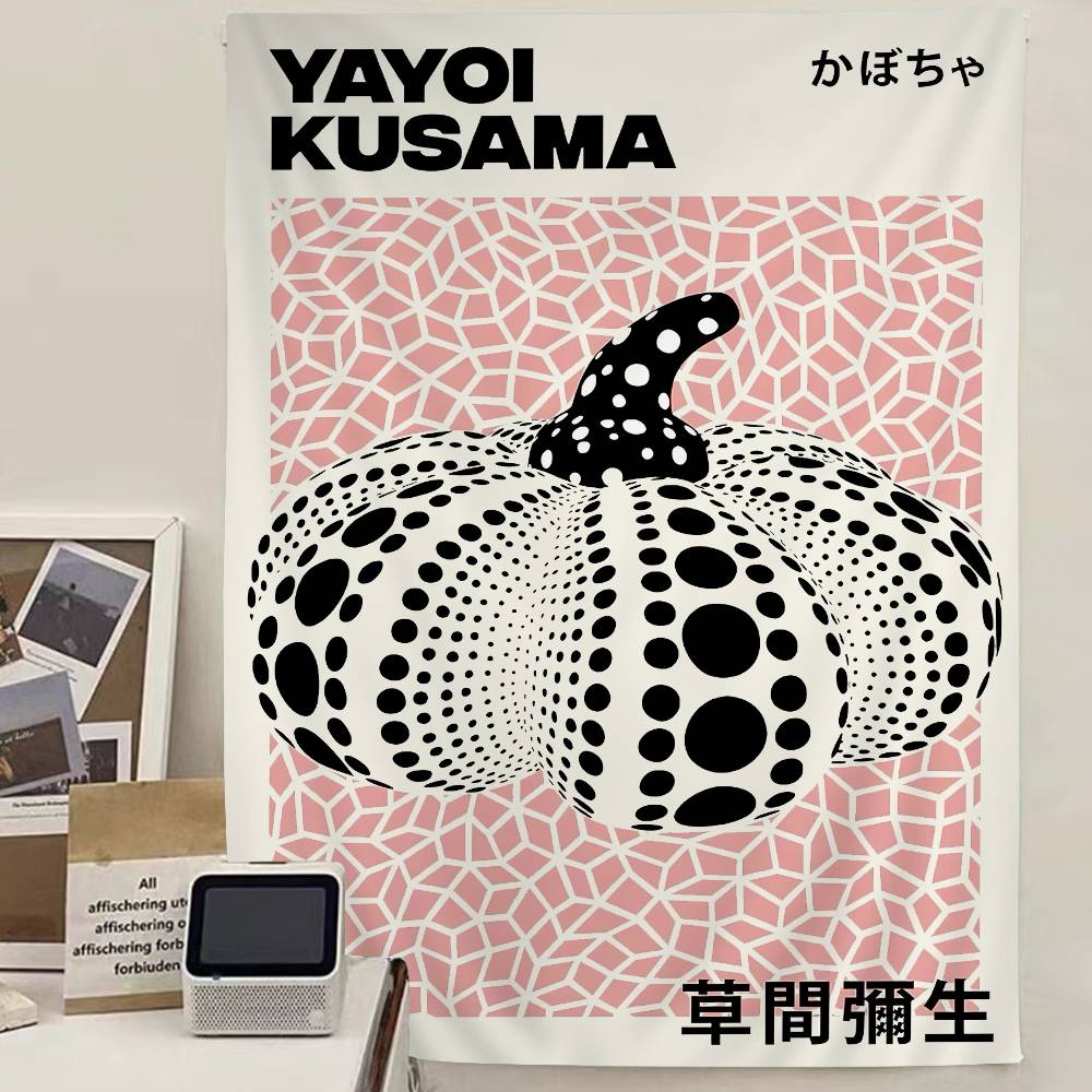 

Yayoi Kusama Pumpkin Flower Art Cartoon Tapestry Bohemian Wall Tapestries Mandala Home Decor 74x94cm(29x37in)
