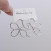 Hollow Big Five-petaled Flower Metal Line Drop Earrings for Women Art Brincos Hyperbole Fashion Party Jewelry