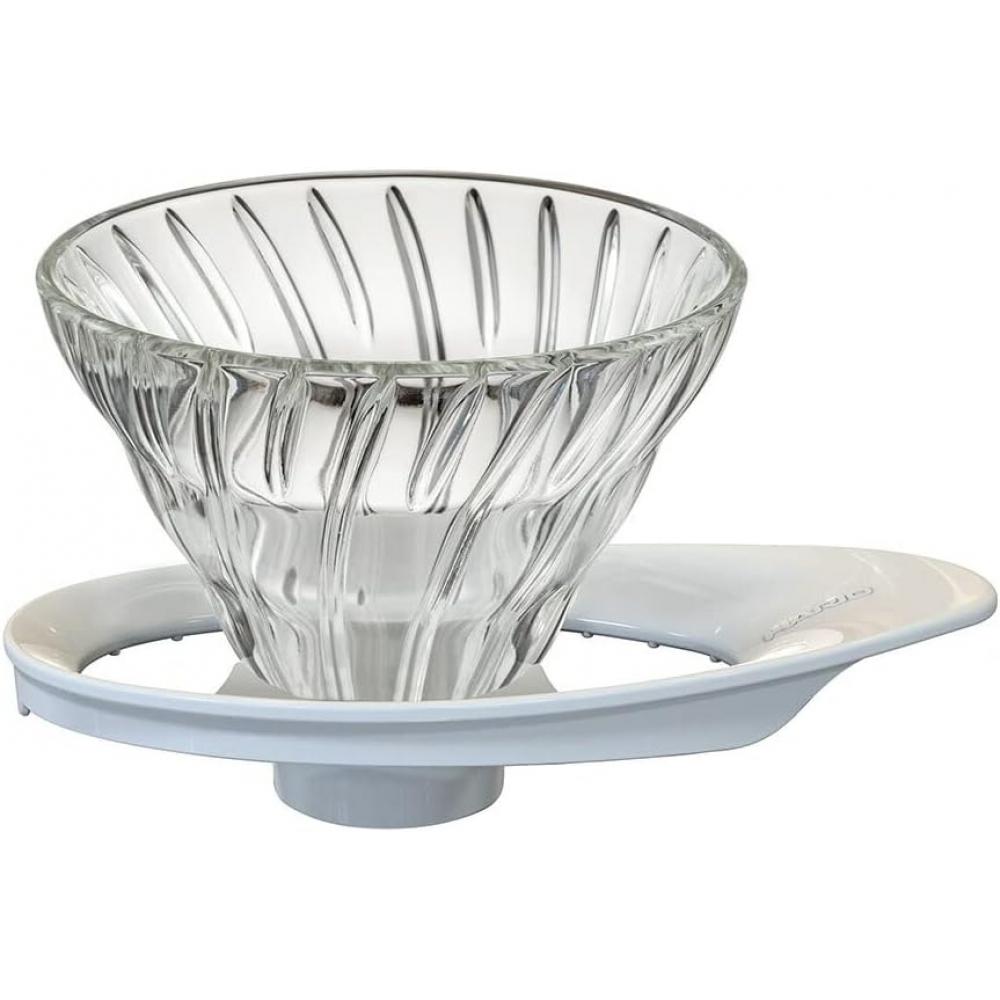 Hario  Hario  V60 Heat Resistant Glass Transmissive Dripper 01 1 2 Cups White Made In Japan Vdgr 01 W White Glass For 1 2 Cups