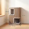 3-Tier Indoor Cat Barrel, Semi-Enclosed Cat Cave with Scratching Surfaces All Around, 2 Cat Caves