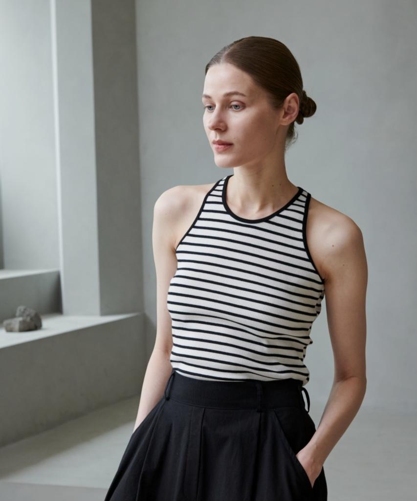 Owaiwai Sleeveless Ribbed Top_Stripe