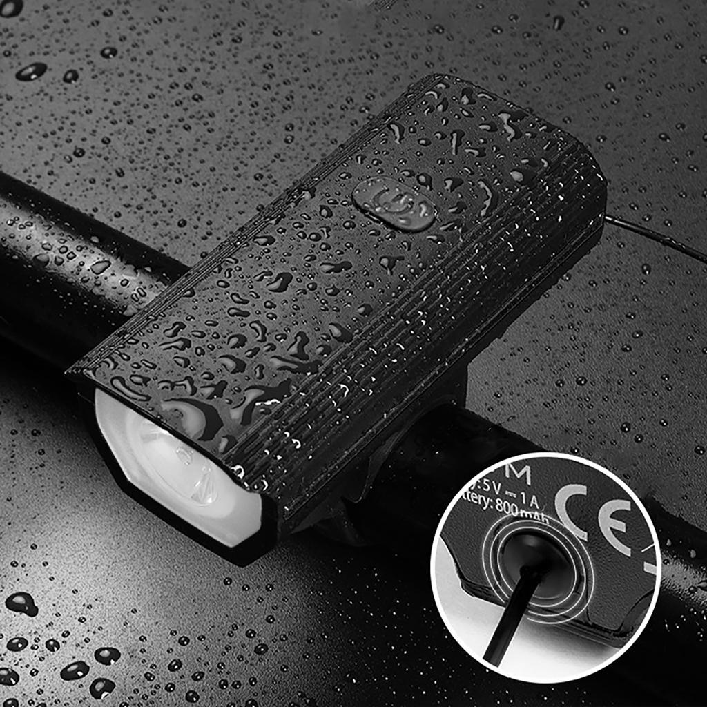 Bicycle Headlight Mountain Bike Night Riding USB Rechargeable Strong Light Flashlight with Horn