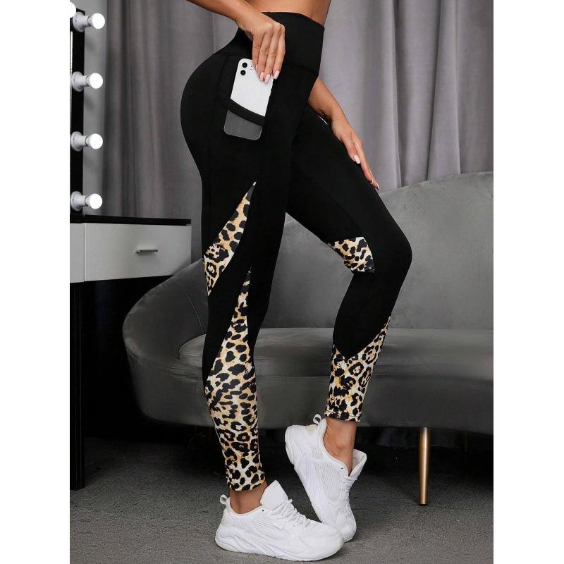 High-Waist Leopard Print Yoga Pants: European & American Style, Hip-Lifting, Breathable Running Leggings for Women