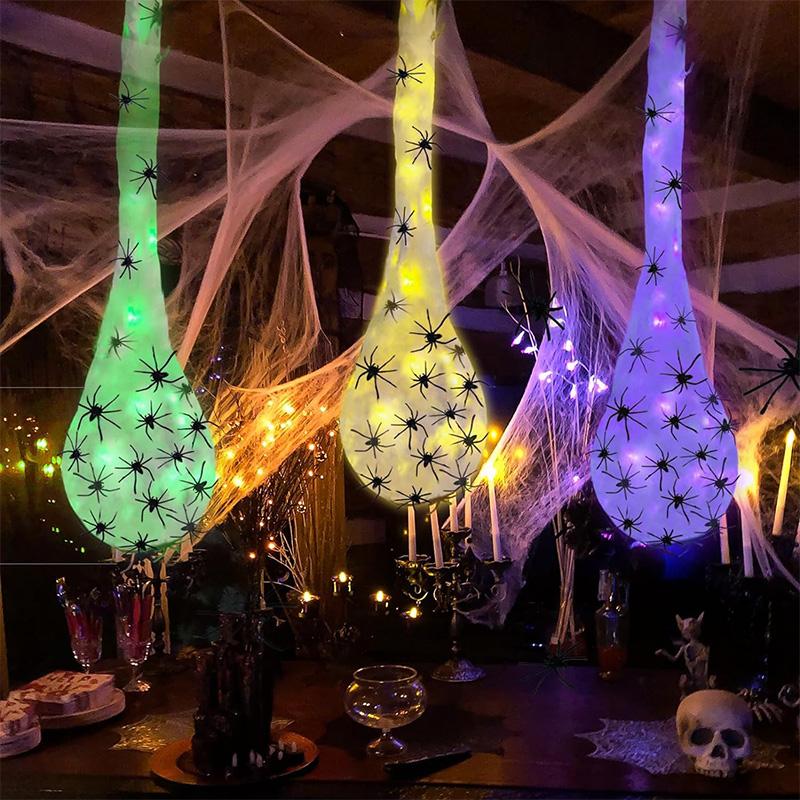 Halloween Decoration Spider Egg Glowing Spider Web Egg Hanging Decoration Party Exterior Decoration Wall Porch Lawn