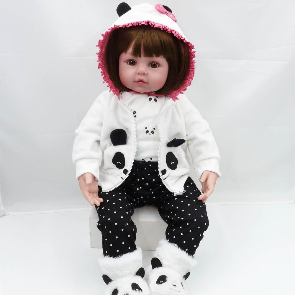 BZDOLL Soft Cloth Body Reborn Baby Doll Lifelike 19inch 48CM Soft Vinyl Newborn Girl Bebe Lovely Birthday Gift Princess Toy