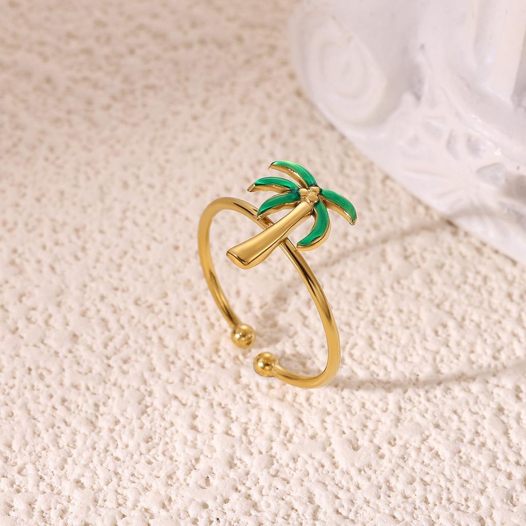 Mini Gold Color Opening Rings Cute Women Zirconia Imitation Pearl Anillos Flower Stainless Steel Ring Romantic Proposal Jewelry