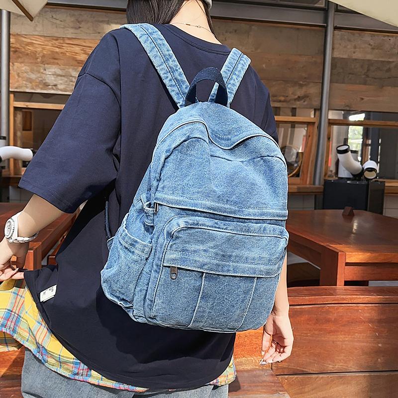 Denim Ryggsekk Dame Ryggsekk Student Skolesekk