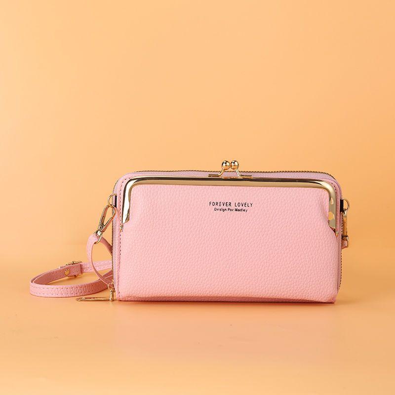 Mobile Phone Bag Female Litchi Grain Messenger Bag Student Versatile Dual-purpose Purse Fashion Makeup Bag Mini Bag
