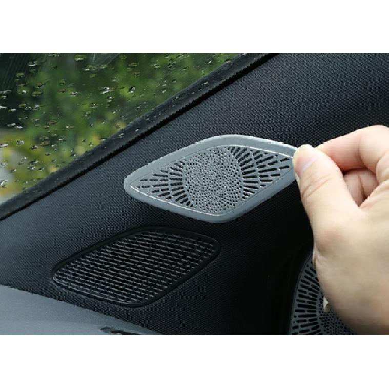 A Post Speaker Frame Cover Trim 2PCS For Benz GLA  - Silver Aluminum