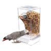 Bird Cage Feeder Cup Bowls Automatic Parrot Seed Feeders Hanging Food Dispenser Transparent Container For Canary Small Cockatiel