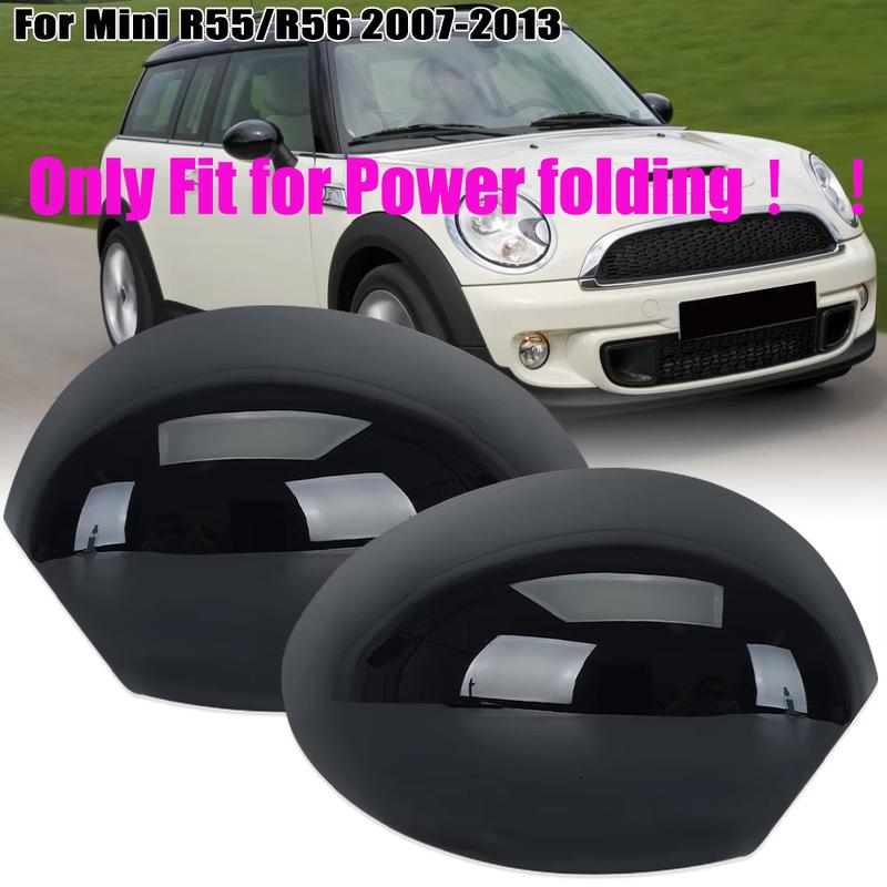 Rearview Mirror Cover Cap For BMW Mini R55 R56 2007-2013 Gloss Black With Turn Signal Hole Side Mirror Cover Car Accessories