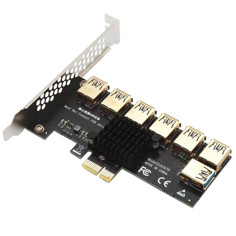 PCI-E to PCI-E Adapter Card 1 to 7 USB3.0 iser PCIE PCI for press 1x to 16x Graphics Card Dedicated Card Gold-Plated