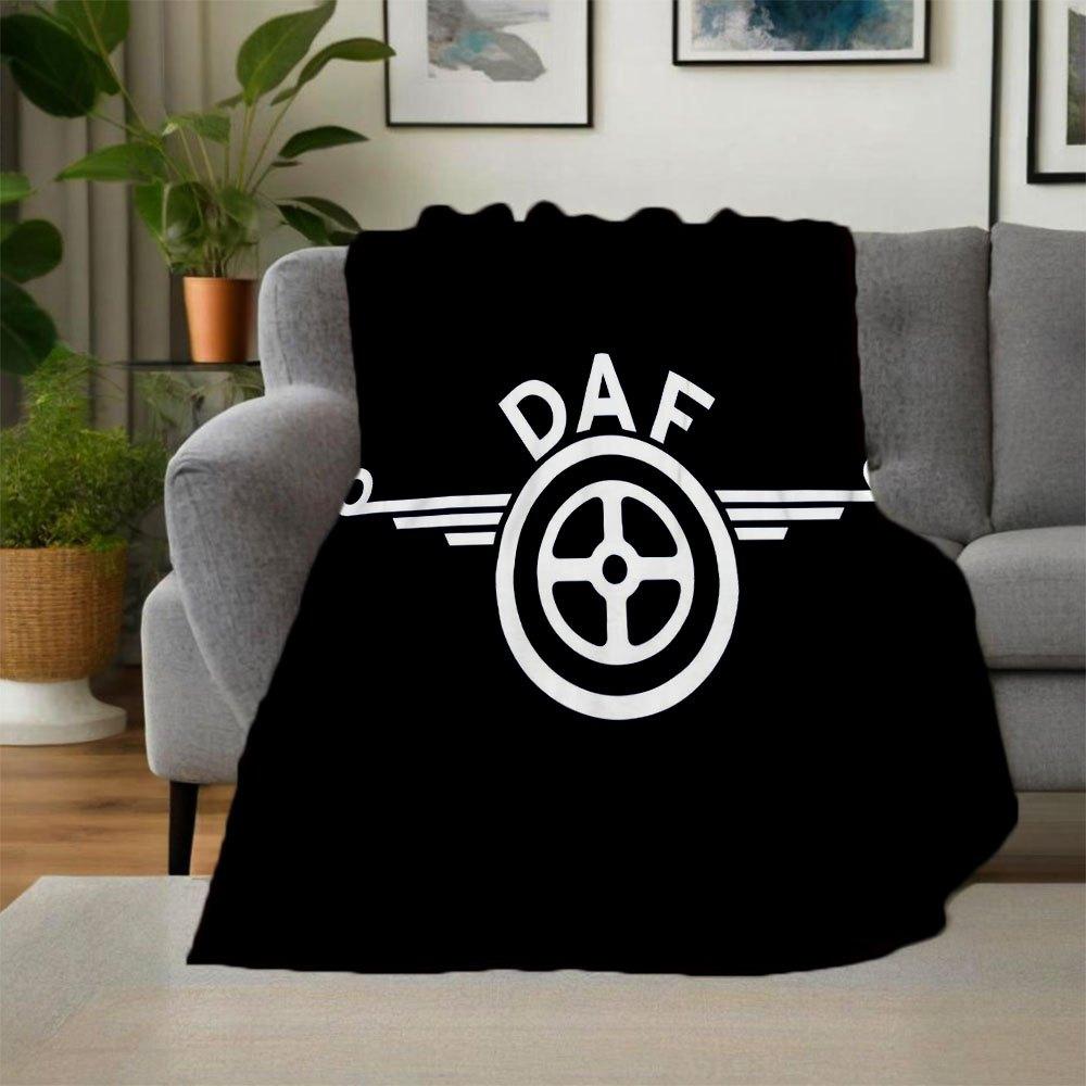 DAF Logo Decal Sticker Car Window Bumper Laptop Vinyl WhiteBlanket Flannel Throw Blanket for Sofa, Bed, Travel, Camping, Office, Couch, Chai