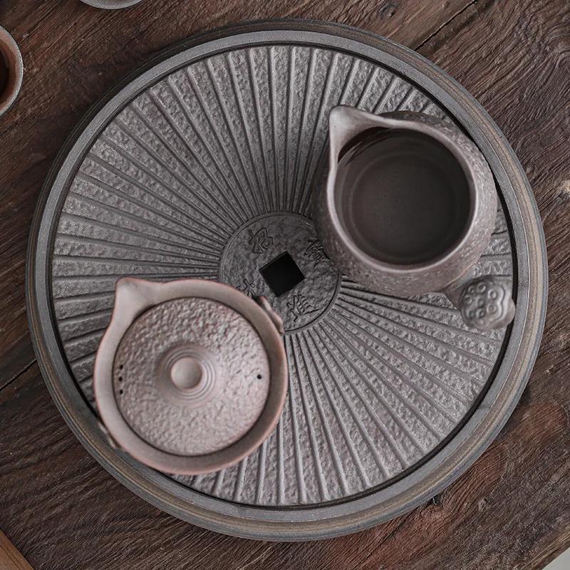 Vergoldetes Eisen Glasur Steinmuster Topf Japanisch Retro Keramik Kung Fu Teekanne Steingut Terrine Pu'er Teezubereiter Teekessel