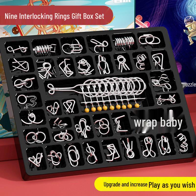 24-Piece Interlocking Rings and Luban Kongming Lock Set - Children's Educational Disentanglement Toys