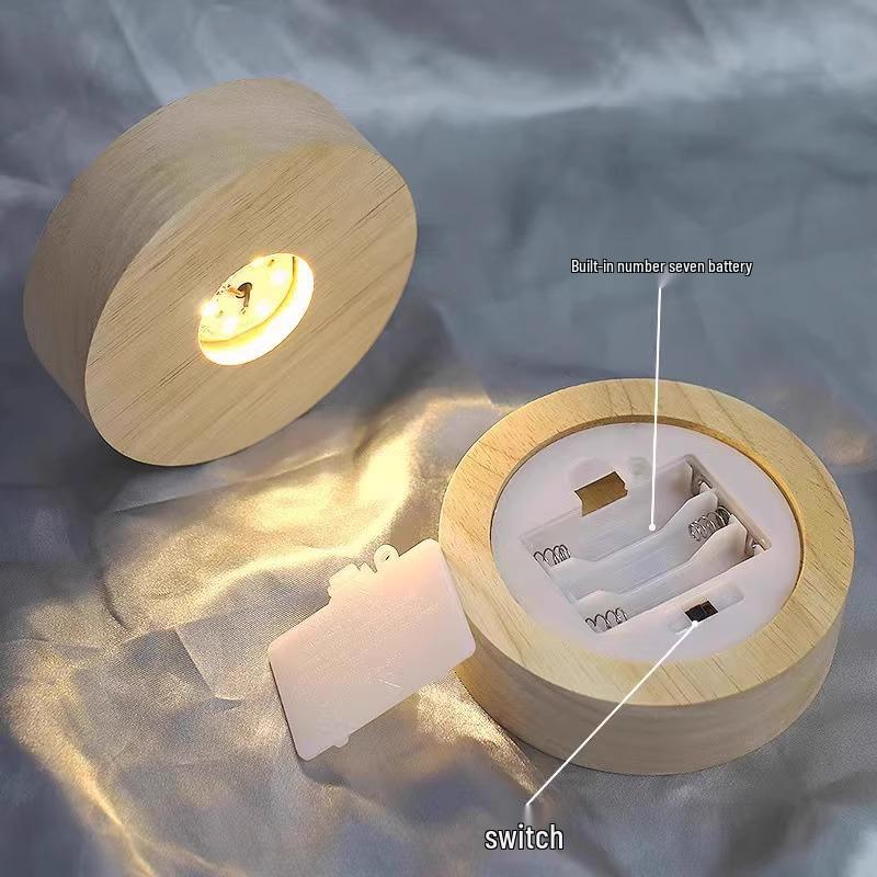 Luksusowa Podkładka Drewniana z Podświetleniem na Kieliszki do Wina i Koktajle