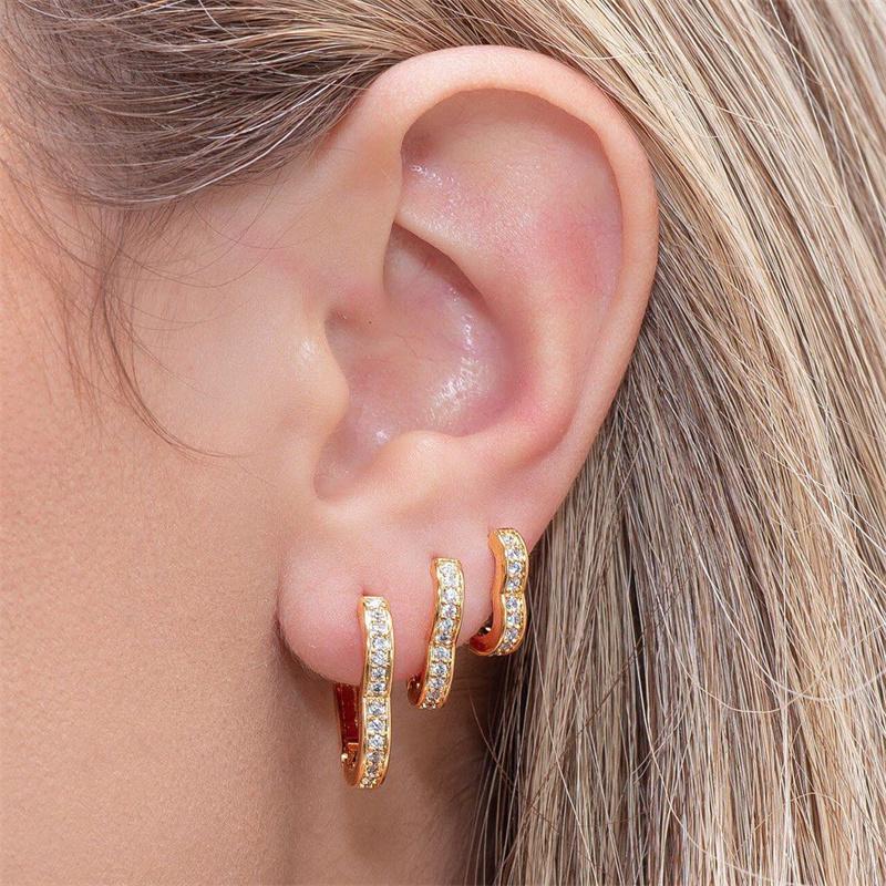 Crmya Yellow Silver Plated Stud Dangle Earrings For Women Cubic Zirconia Hoop Earrings For Women Bohemian Earings Jewelry