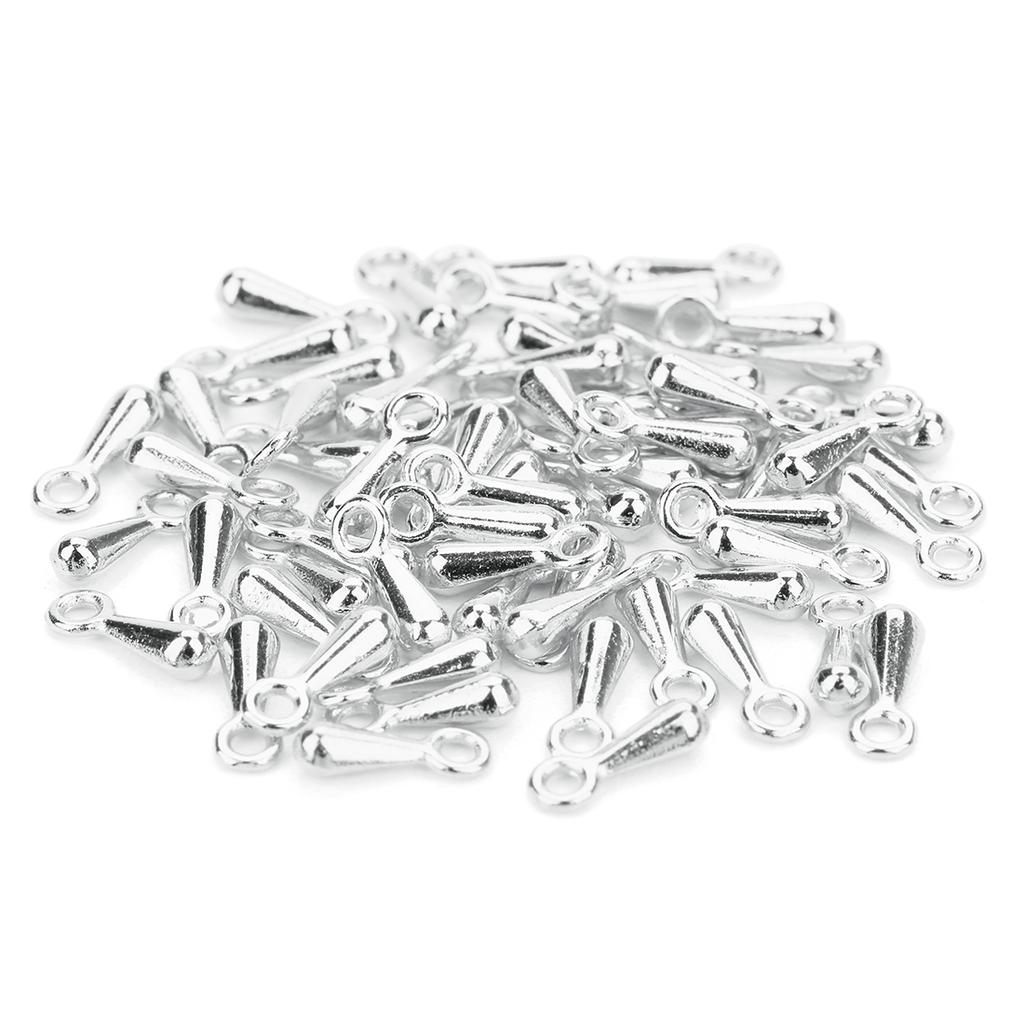 100/200pcs 2×7 3×9mm Alloy Water Drop End Beads For Jewelry Making DIY Necklace Pendant Extender Chain Tail Chain Accessories