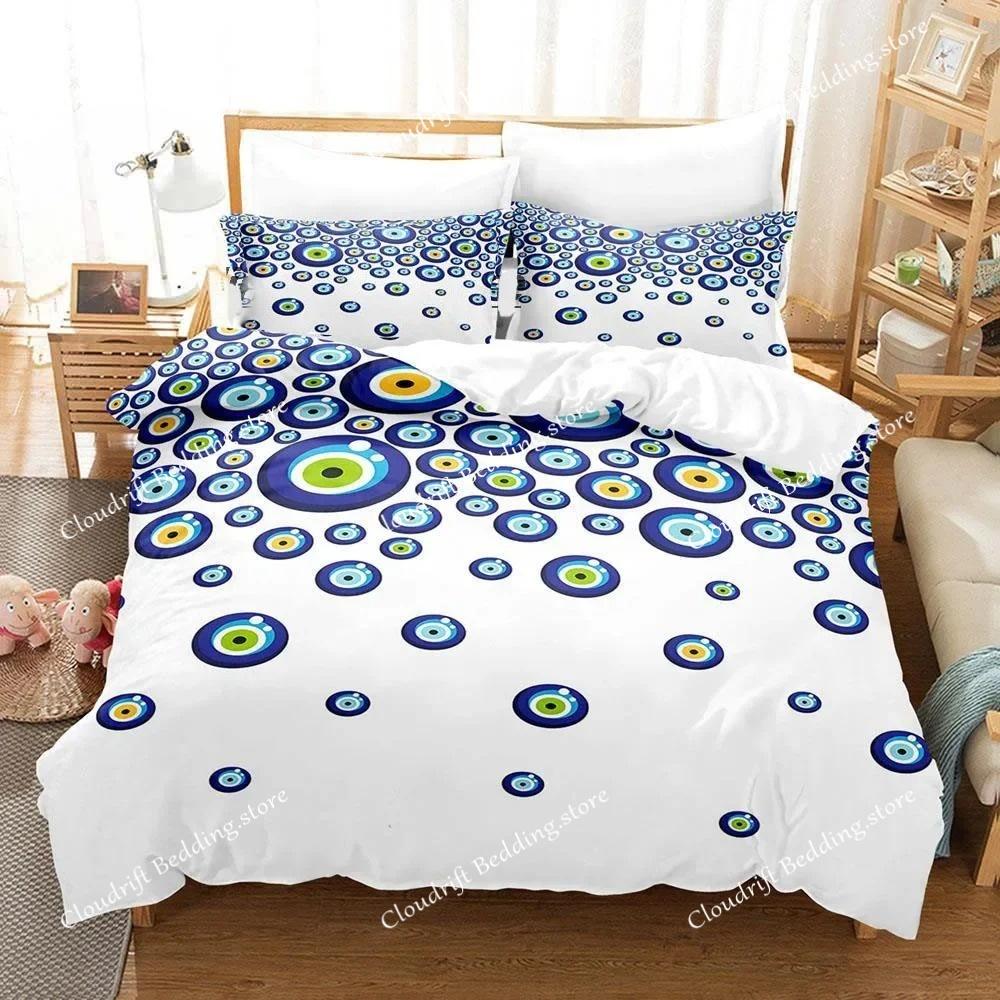 Hip Hop Turkish Evil Eye Bedding Set Single Twin Full Queen King Size Aldult Boys Man Bedroom Duvet Covers Sheet Set