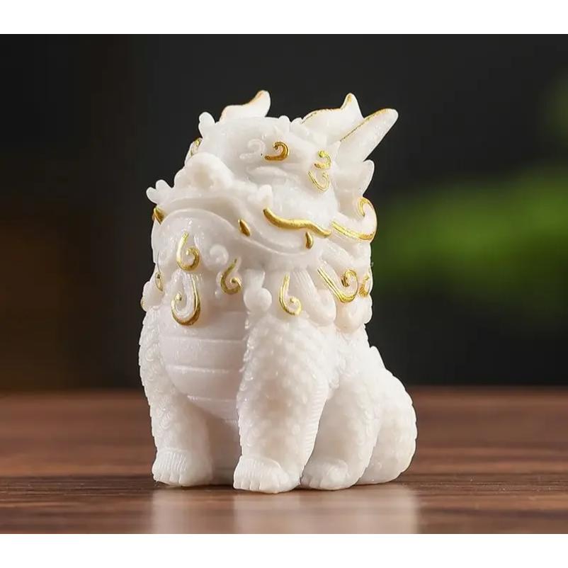 Sandstone Attract Wealth Pixiu Desktop Ornament,Office Workstation Auspicious Decoration,Housewarming Gift Bring Abundant Wealth
