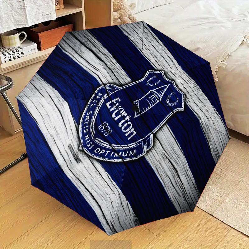 1PC Ever-ton Football Club Crest Printed Umbrella Folding umbrella, automatic umbrella 8-Frame for Travel, camping Fan gifts Christmas Gifts