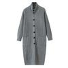 2025 Fall/Winter Women's High-End Knit Cardigan Trench Coat - Mid-Length Button-Up