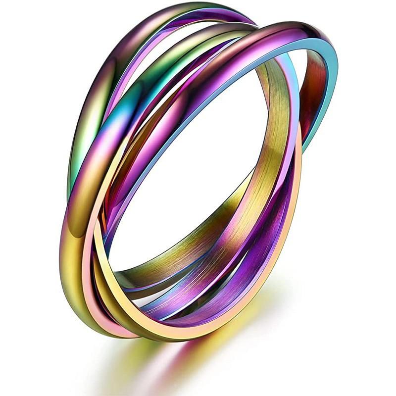 Tricycline Ring Couple Rotating Anti-anxiety Wrist Ring