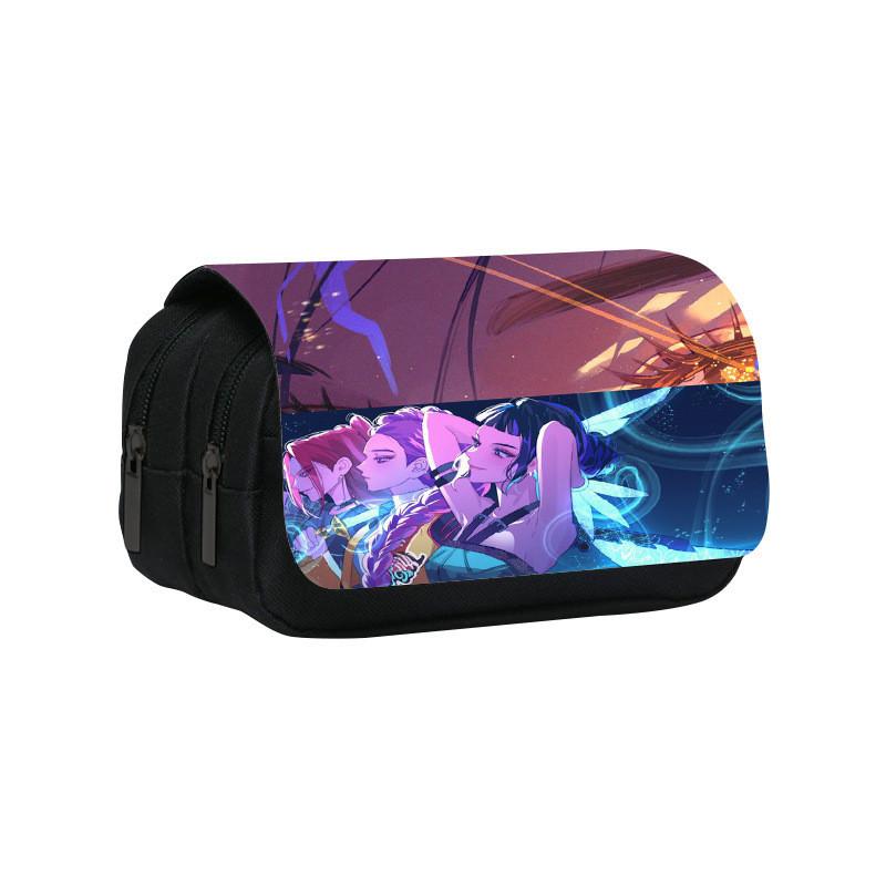 Kpop Demon Hunters Pattern Pencil Organizer With Durable Polyester Material For Students