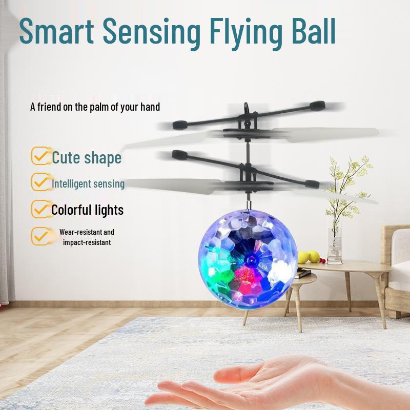 Drop-resistant Children's Remote Control Induction Helicopter Toy with Hovering Lights