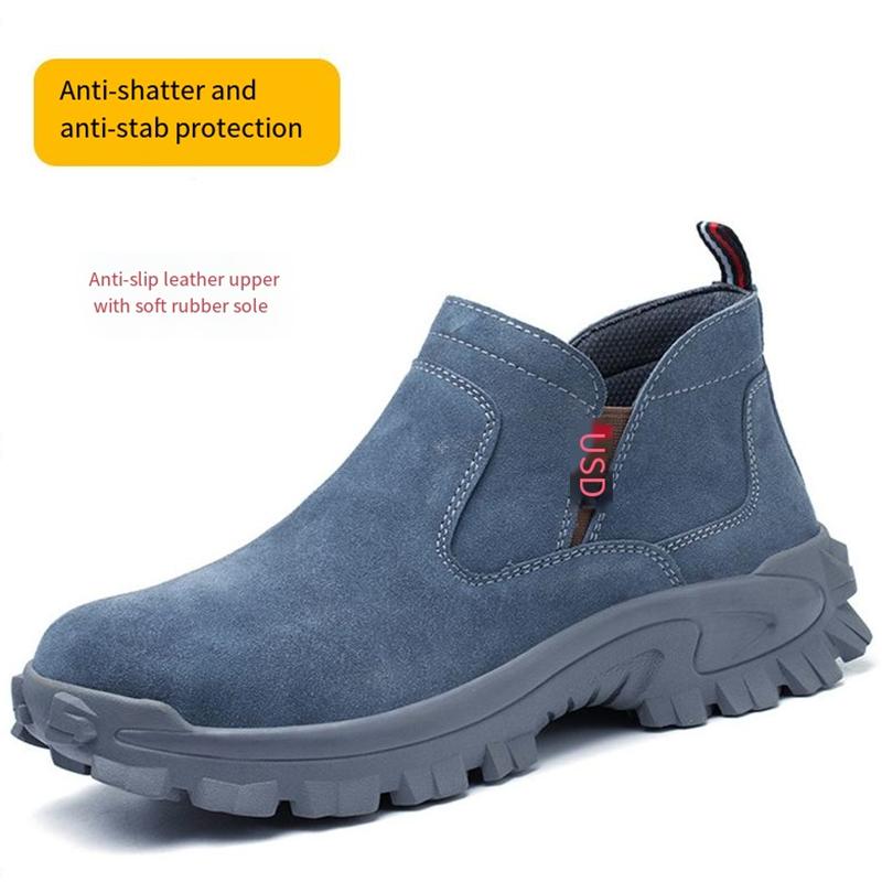 

Oulylan New Men s Safety Shoes Anti Smashing Anti Stabbing Cowhide Labor Protection Shoes Breathable Welding Work Shoes 46