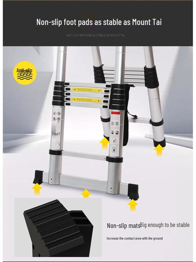 Aluminum Alloy Multifunctional Folding Ladder: Portable, Thickened, and Telescopic Herringbone Design