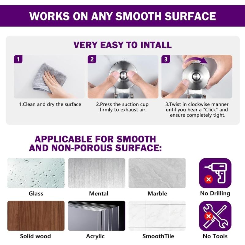 Plastic Suction Cup Hook For Bathroom Easy Installation Handheld Shower Head Holder Wall Mounted Bracket
