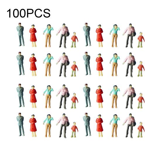 100Pcs 1:75/1:100/1:150 Mixed Miniature Sand Model DIY Standing People Figures