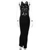 Summer New Sleeveless Backless Slim Fit Sexy Dress Women Elegant Solid Casual Party Club Long Dresses Women Vintage Fashion Knitted Ladies Dress 26529