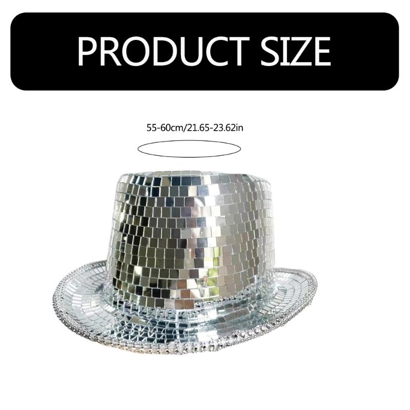 Pălărie Panama de vacanță, pălărie de top reflectorizantă, oglindită, strălucitoare, pentru carnavaluri, festivaluri de muzică, petrecere disco cool
